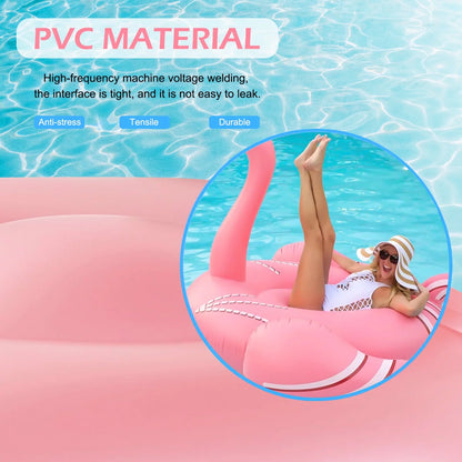 Giant Inflatable Flamingo Pool Float, Swimming Pool Floatie Lounge Floating Raft Party Decorations Toys for Adults Kids