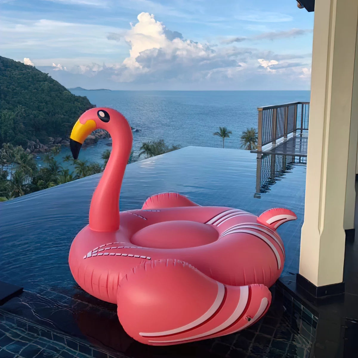 Giant Inflatable Flamingo Pool Float, Swimming Pool Floatie Lounge Floating Raft Party Decorations Toys for Adults Kids