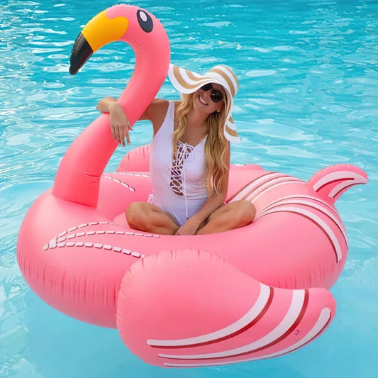 Giant Inflatable Flamingo Pool Float, Swimming Pool Floatie Lounge Floating Raft Party Decorations Toys for Adults Kids