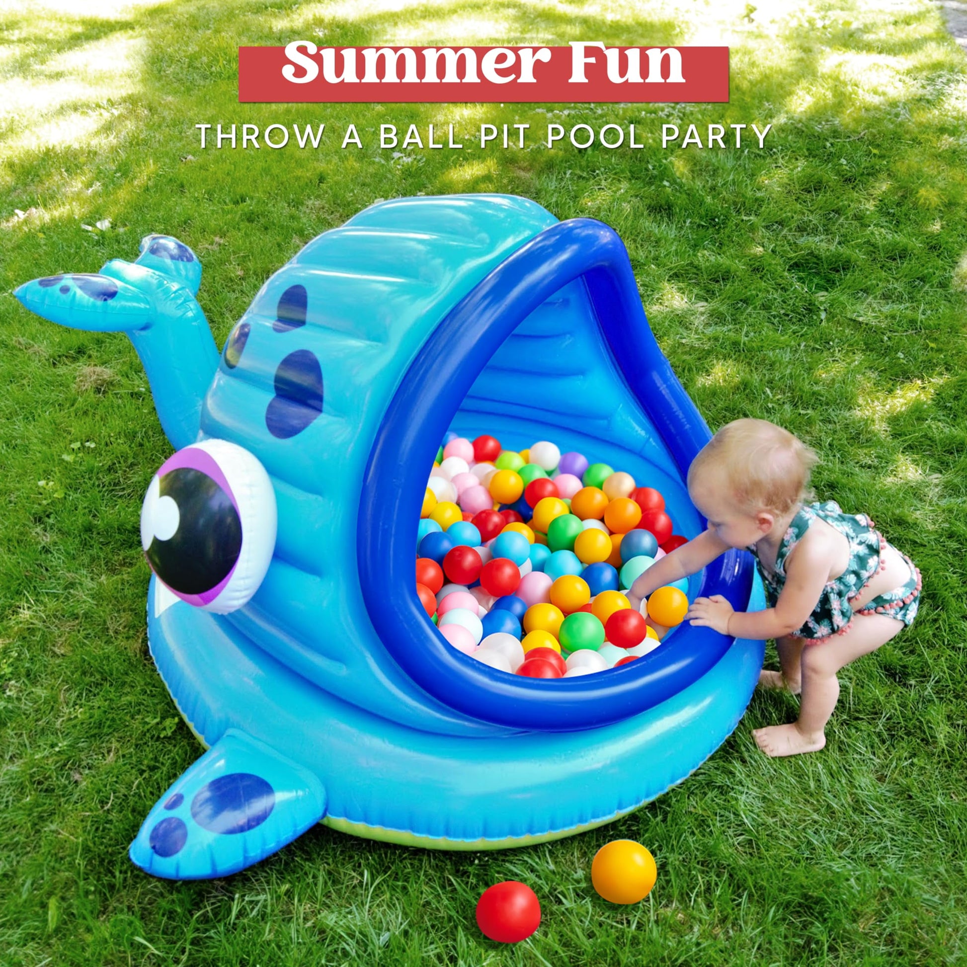 Inflatable Shade Kiddie Pool for Baby, Whale Baby Pool Tent, Infant Swimming Pool for Kids（54" X 56" X 28"）,Blow up Toddler Pool for Swim Party Toys Summer Water Beach Fun