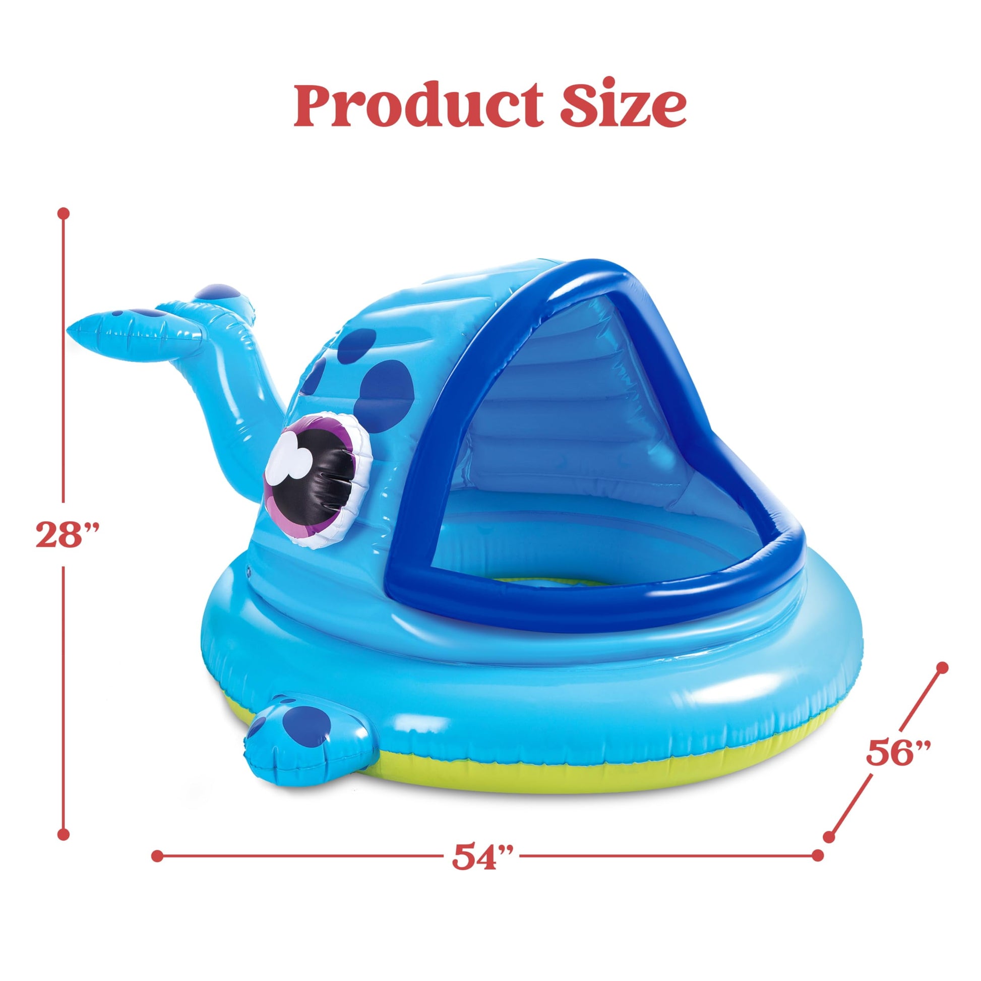 Inflatable Shade Kiddie Pool for Baby, Whale Baby Pool Tent, Infant Swimming Pool for Kids（54" X 56" X 28"）,Blow up Toddler Pool for Swim Party Toys Summer Water Beach Fun