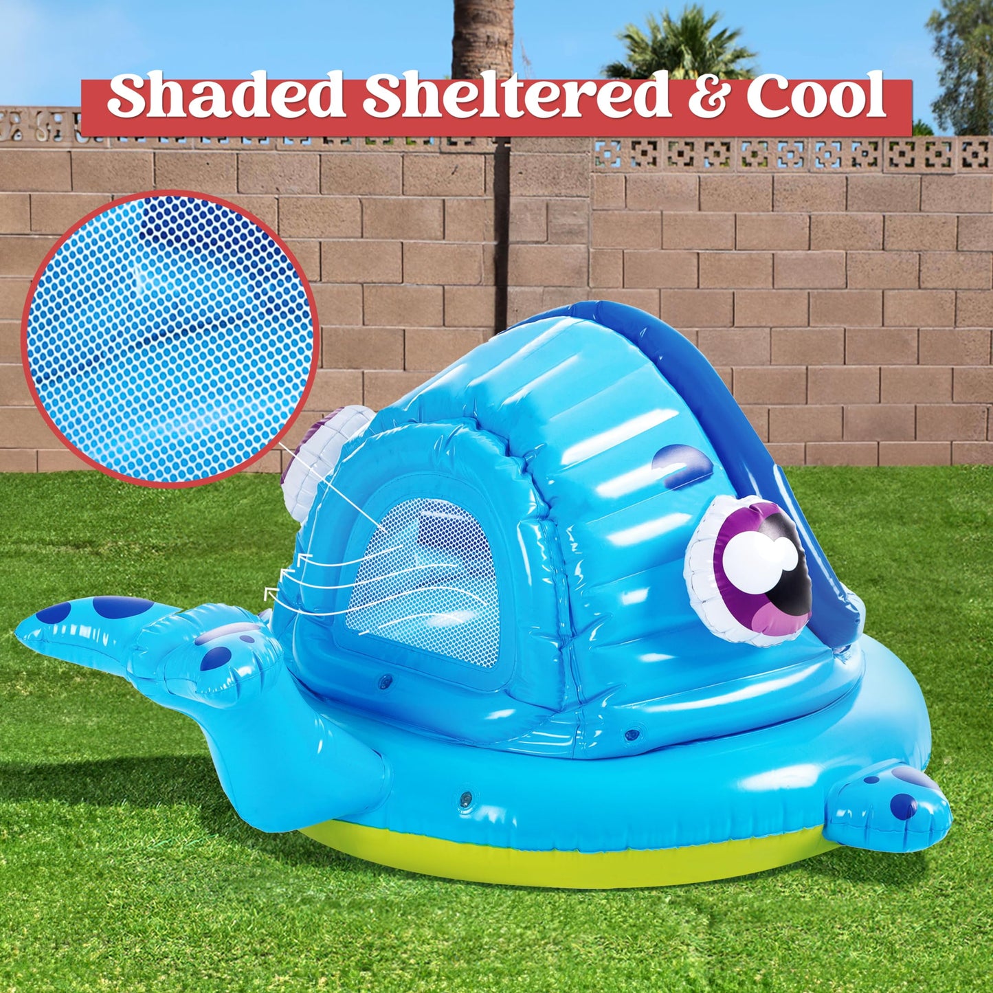 Inflatable Shade Kiddie Pool for Baby, Whale Baby Pool Tent, Infant Swimming Pool for Kids（54" X 56" X 28"）,Blow up Toddler Pool for Swim Party Toys Summer Water Beach Fun